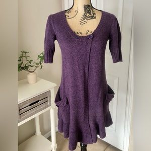 Precious Long Plum 2-Button Cardigan - Women’s Small